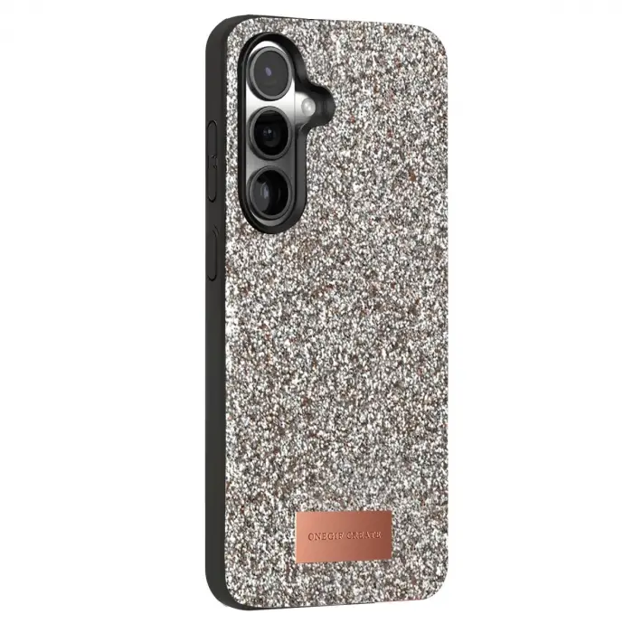 Onegif Samsung Galaxy S25 Plus Bright Simli Kapak - Gümüş