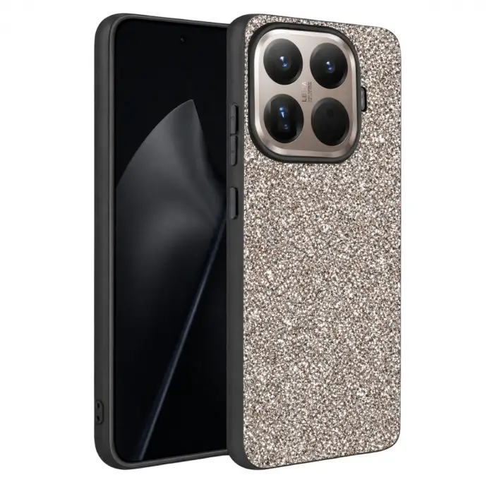 Onegif Xiaomi Mi 15t Pro Bright Simli Kapak - Gümüş