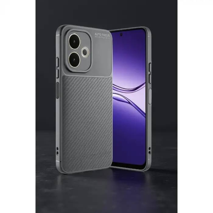 Oppo A5 Pro 4g Kılıf Auto Focus Karbon Kapak - Gri
