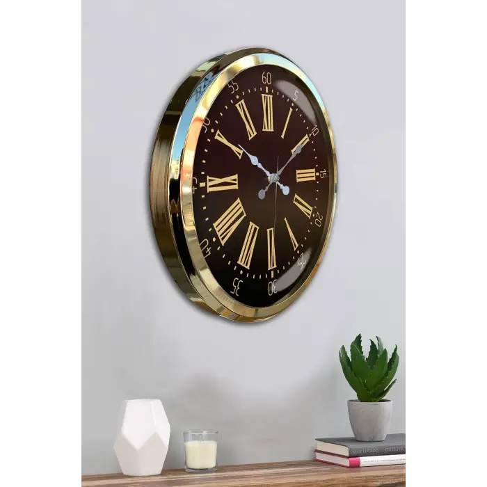 Prime Aurea Gold 52 Cm Metal Duvar Saati