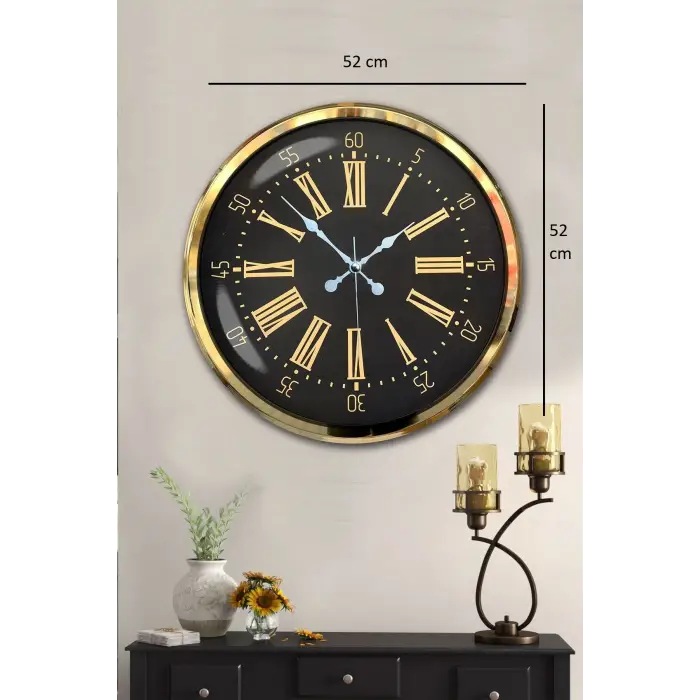 Prime Aurea Gold 52 Cm Metal Duvar Saati