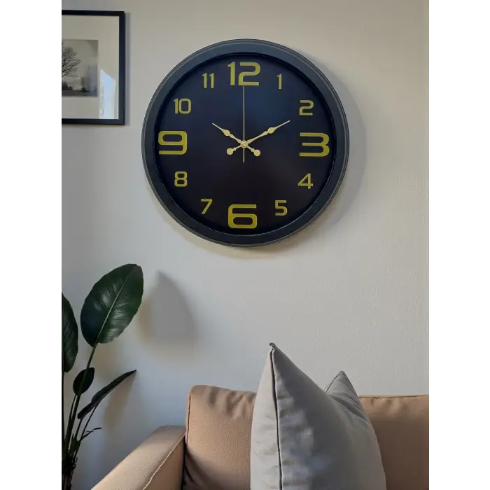 Prime Black 40 cm Metal Modern Tasarım Duvar Saati