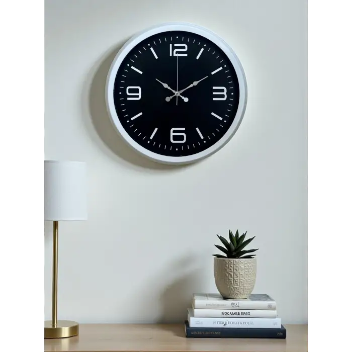 Prime White 40  Cm Metal Modern Duvar Saati