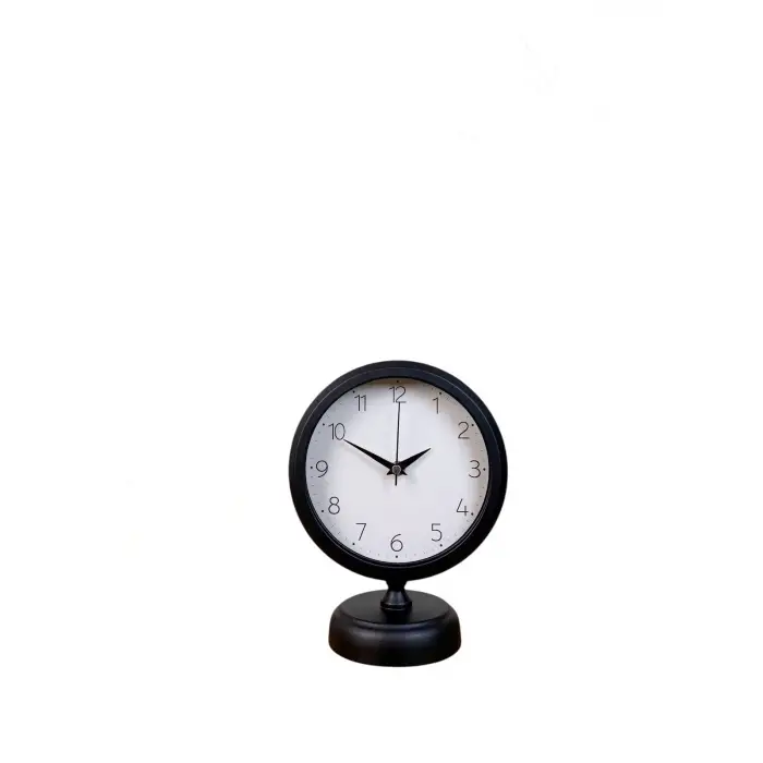 Pure Black 25 x 20 Cm Metal Modern Masa Saati