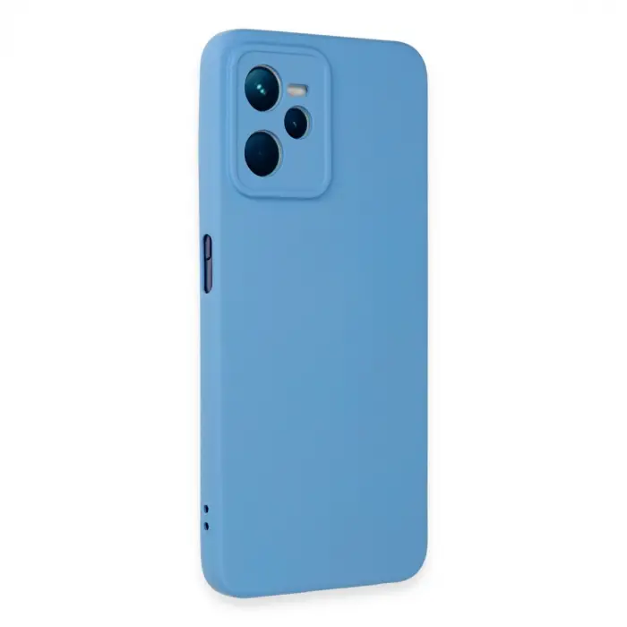 Realme C35 Kılıf Nano İçi Kadife Silikon - Mavi