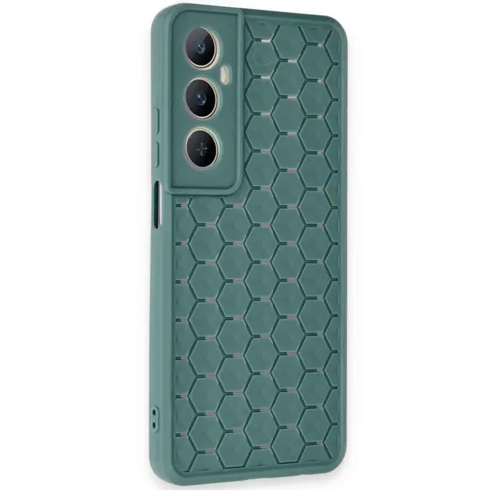 Realme C65 Kılıf Petek Silikon Kapak - Koyu Yeşil
