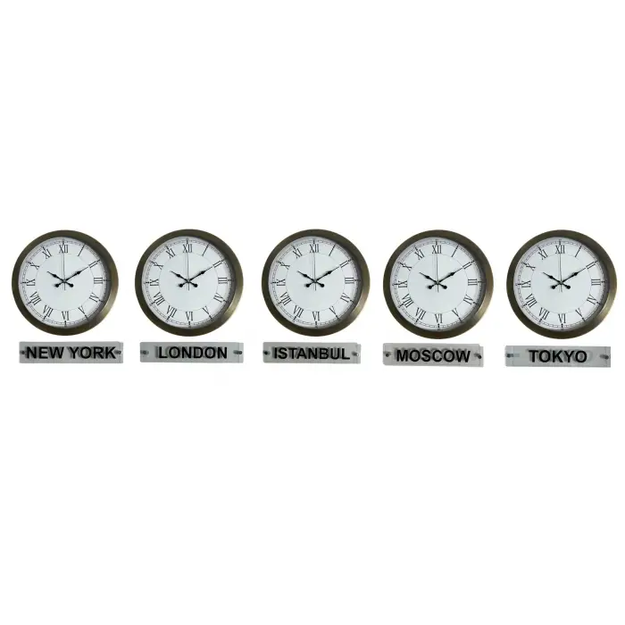 Retro World Time Series 36 Cm Metal Tabelalı Dünya Saati