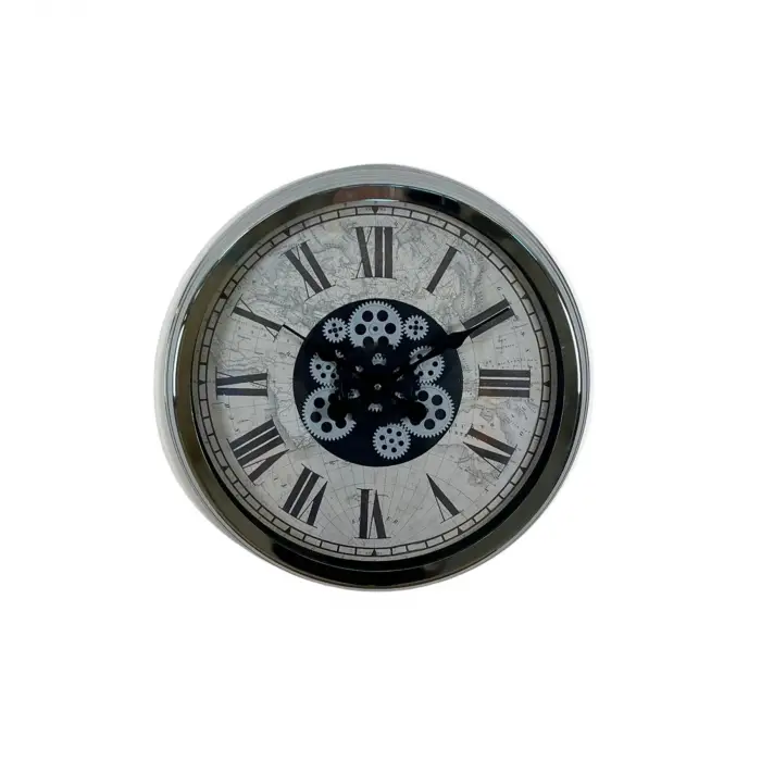 Roma Atlas Silver 60 Cm Çarklı Krom Duvar Saati