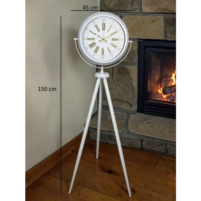 Royal White Gold Roma Rakam Tripod Ayaklı Saat