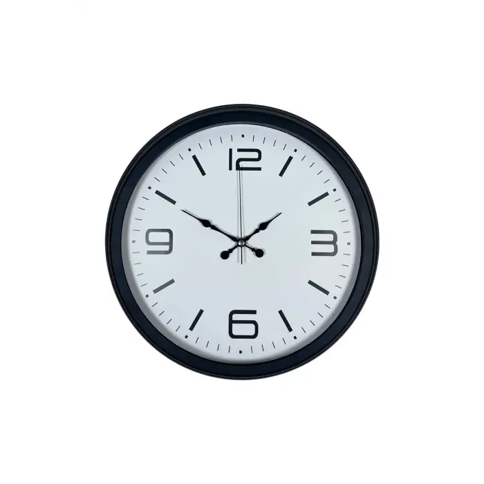 Sade & Şık Siyah 40 Cm Metal Dekoratif Duvar Saati