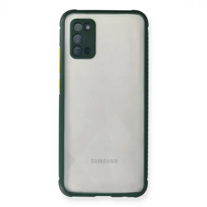 Samsung Galaxy A02s Kılıf Miami Şeffaf Silikon - Koyu Yeşil