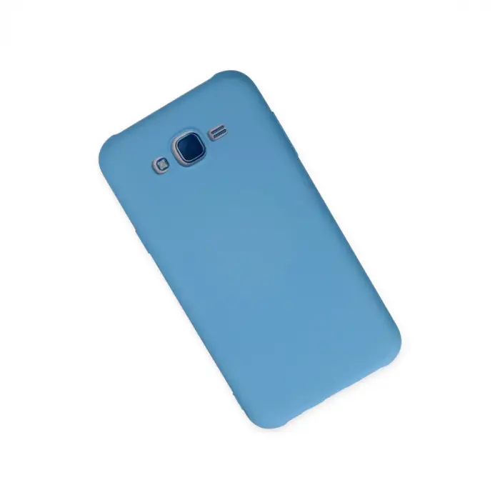 Samsung Galaxy J7 Kılıf Nano İçi Kadife Silikon - Mavi