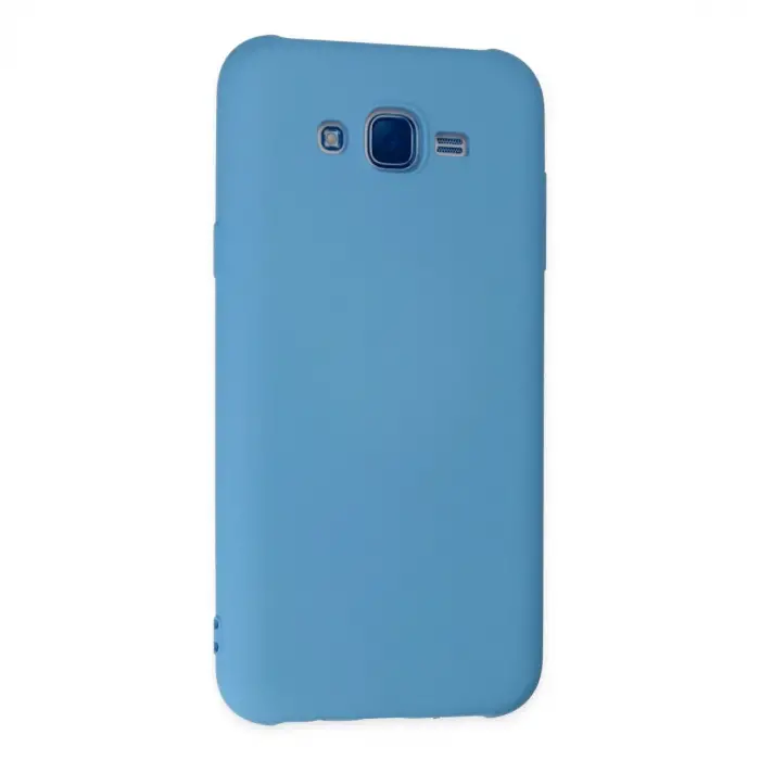 Samsung Galaxy J7 Kılıf Nano İçi Kadife Silikon - Mavi