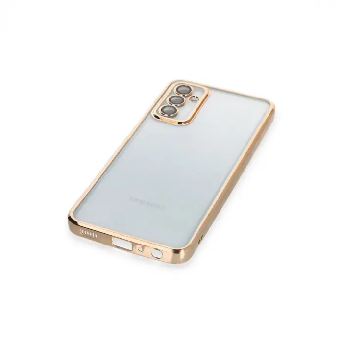 Samsung Galaxy M23 Kılıf Razer Lensli Silikon - Gold