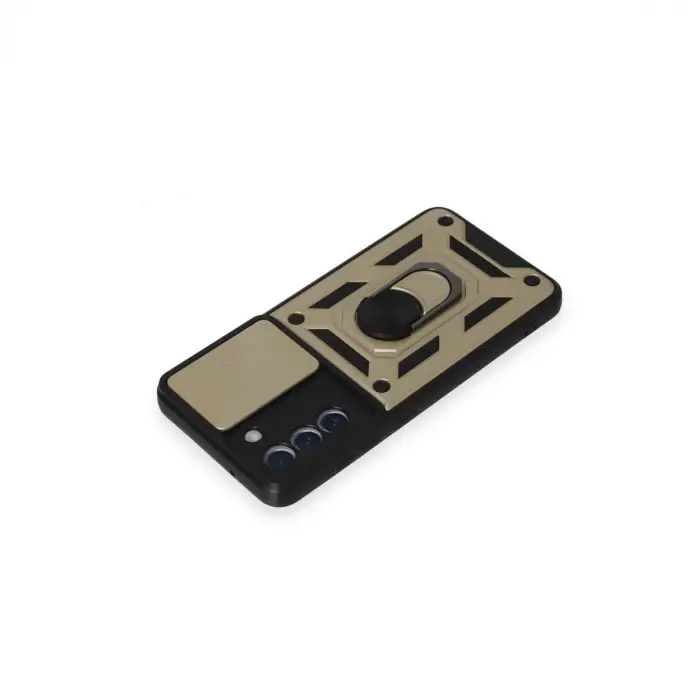 Samsung Galaxy S21 Fe Kılıf Pars Lens Yüzüklü Silikon - Gold