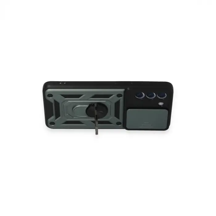 Samsung Galaxy S21 Fe Kılıf Pars Lens Yüzüklü Silikon - Yeşil