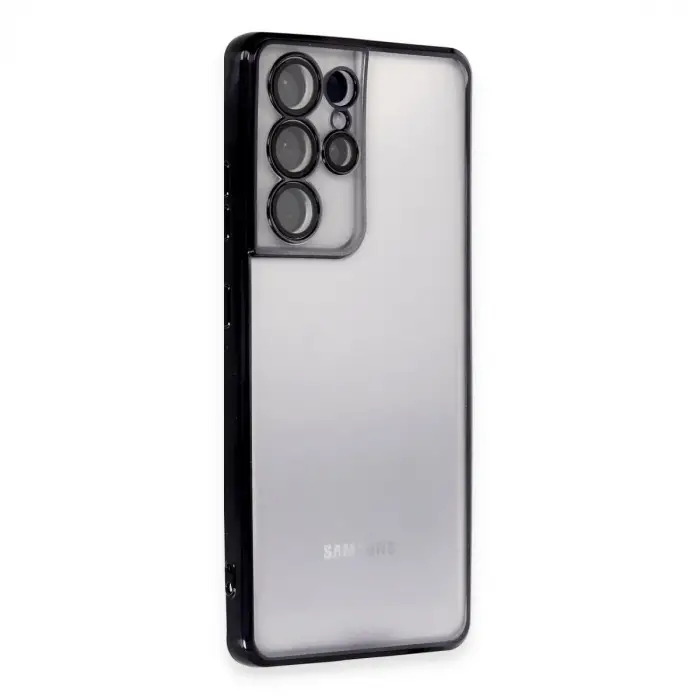Samsung Galaxy S21 Ultra Kılıf Razer Lensli Silikon - Siyah