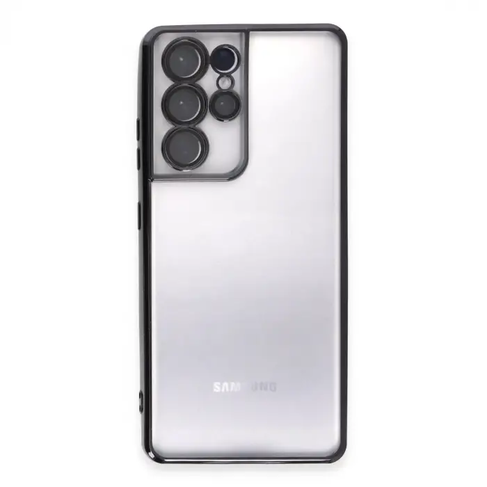Samsung Galaxy S21 Ultra Kılıf Razer Lensli Silikon - Siyah
