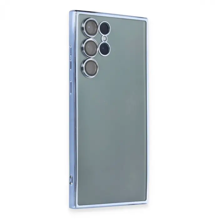 Samsung Galaxy S22 Ultra Kılıf Razer Lensli Silikon - Açık Mavi