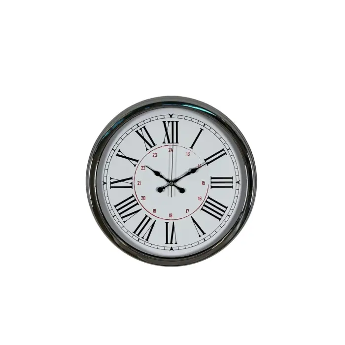 Silver Elegance 40 Cm Krom Metal Duvar Saati