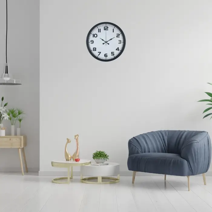 Siyah 36 Cm Büyük Rakamlı Duvar Saati