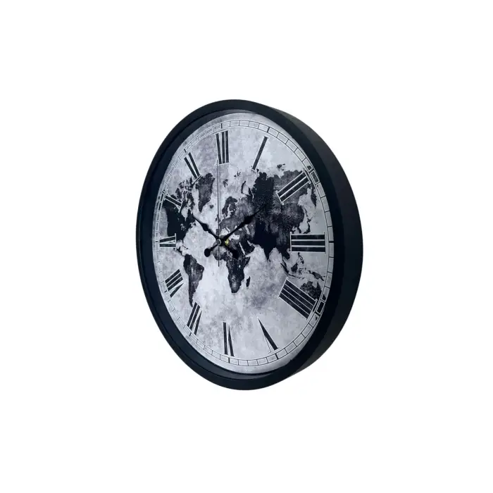 Siyah 36 Cm Desenli Dekoratif Duvar Saati