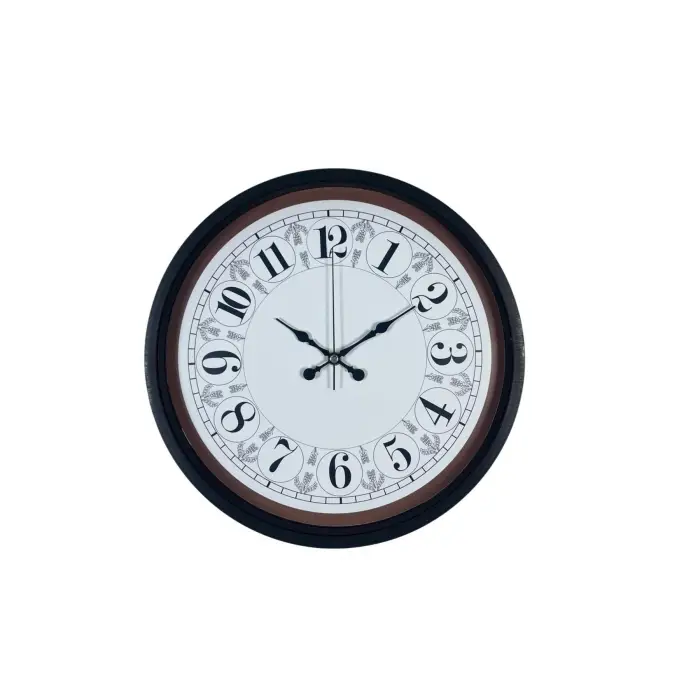 Siyah Motifli 36 Cm Duvar Saati