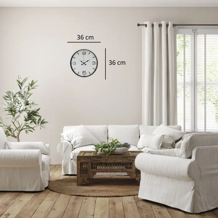 Soft Beyaz 36 Cm Dekoratif Duvar Saati