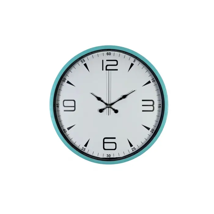 Turkuaz Dekoratif Stil 36 Cm Duvar Saati