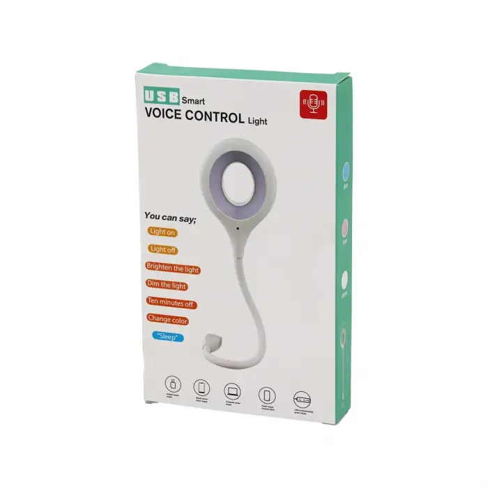 Usb Smart Voıce Control Light (sesli Işık Ayarlı) (mini) Yuvarlak (usb) 16 Ledli Lamba (akrobat Kollu) (2w) (5v-0.5a)*200