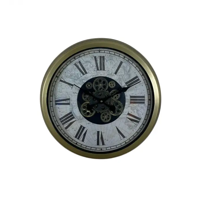 Vintage Atlas Tasarım 60 Cm Çarklı Duvar Saati