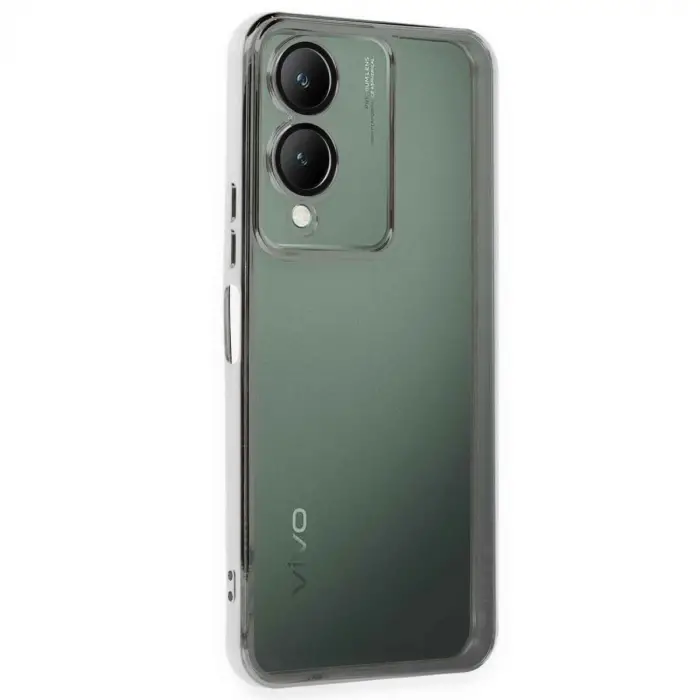 Vivo Y17s Kılıf Razer Lensli Silikon - Gümüş