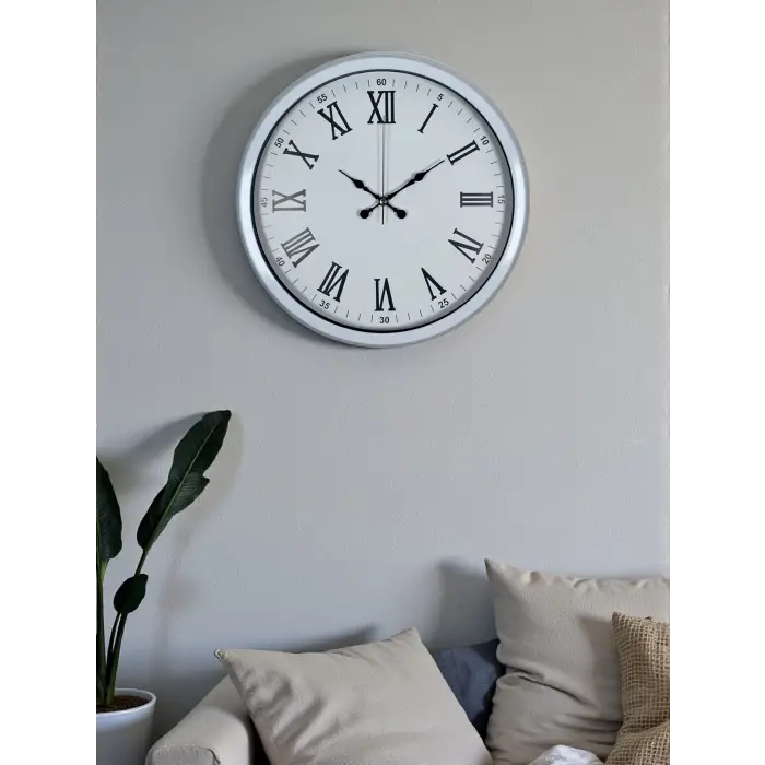 White Prime Roma Rakamlı 40 Cm Metal Duvar Saati