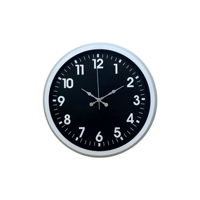 White Pure Contrast 40 Cm Metal Duvar Saati