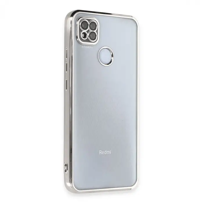Xiaomi Redmi 9c Kılıf Razer Lensli Silikon - Gümüş