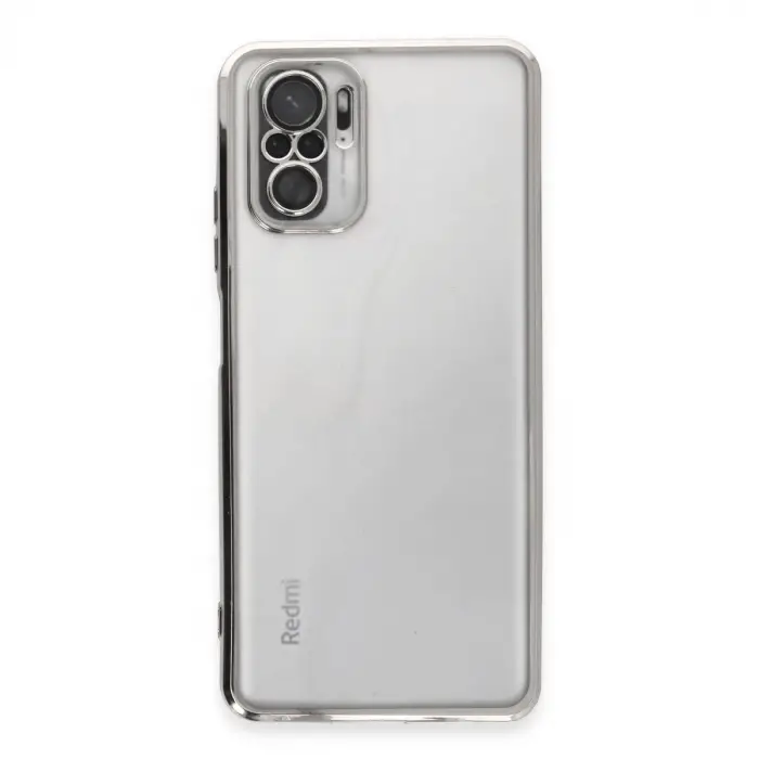 Xiaomi Redmi Note 10 Kılıf Razer Lensli Silikon - Gümüş