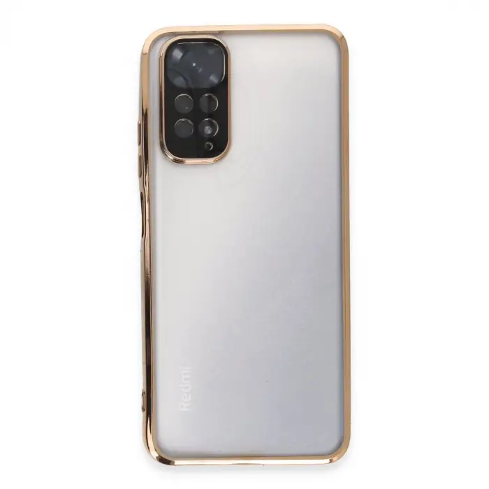 Xiaomi Redmi Note 11 Kılıf Razer Lensli Silikon - Gold