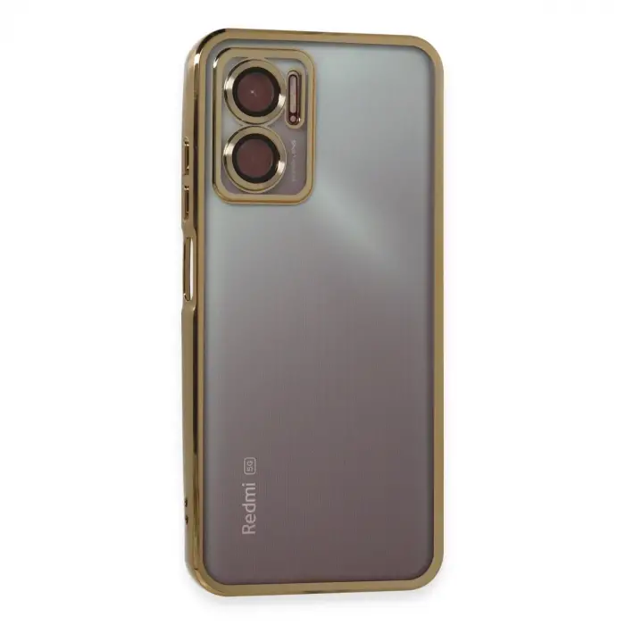 Xiaomi Redmi Note 11e Kılıf Razer Lensli Silikon - Gold