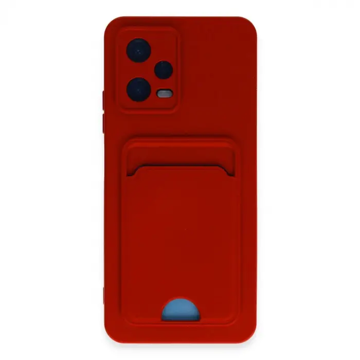 Xiaomi Redmi Note 12 4g Kılıf Kelvin Kartvizitli Silikon - Kırmızı