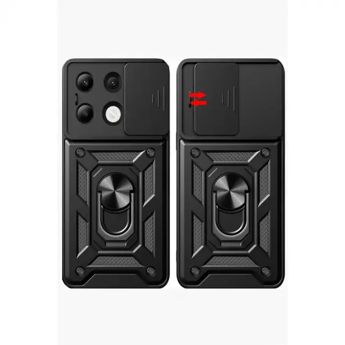Xiaomi Redmi Note 13 4g Kılıf Pars Lens Yüzüklü Silikon - Yeşil