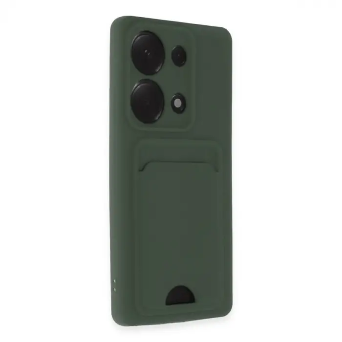 Xiaomi Redmi Note 13 Pro 4g Kılıf Kelvin Kartvizitli Silikon - Koyu Yeşil