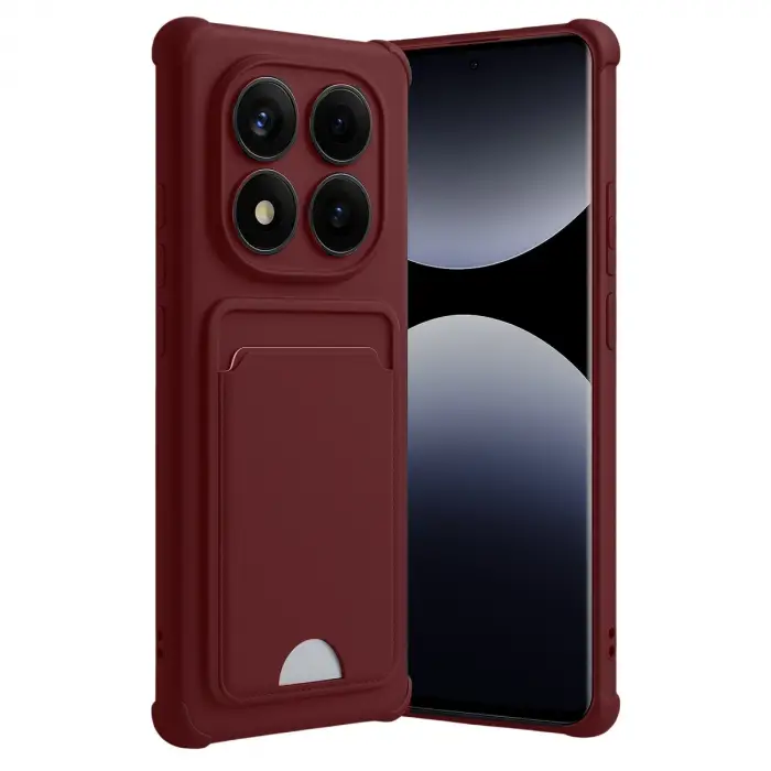 Xiaomi Redmi Note 14 Pro Plus Kelvin Kartvizitli Silikon - Bordo