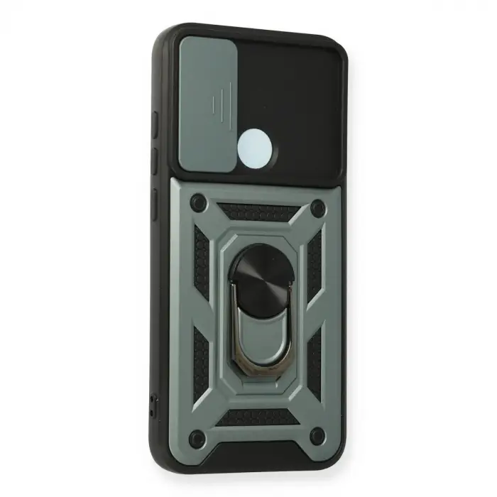 Xiaomi Redmi Note 8 Kılıf Pars Lens Yüzüklü Silikon - Yeşil