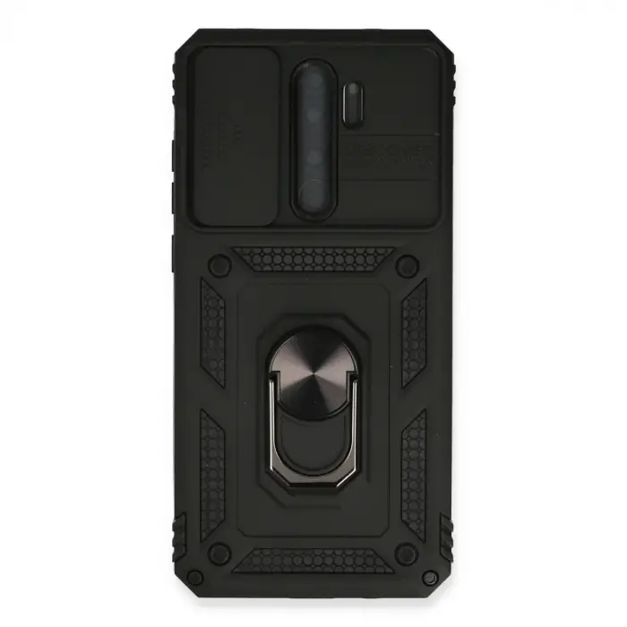 Xiaomi Redmi Note 8 Pro Kılıf Pars Lens Yüzüklü Silikon - Siyah