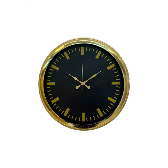 Zarif Klasik Stil 40 Cm Metal Gold Duvar Saati
