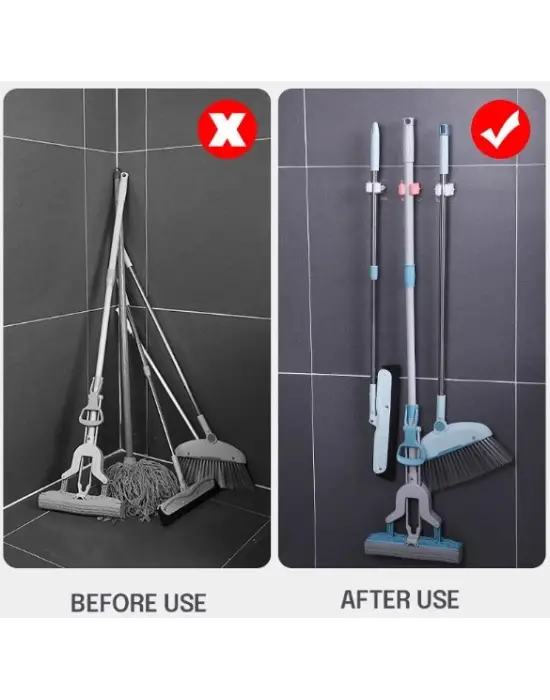 1 Adet Yapışkanlı Pratik Mop Tutucu Beyaz