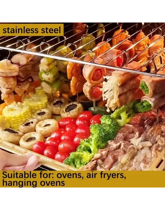 10lu Paslanmaz Çelik Şiş Seti (20 cm) - Airfryer & Mangal