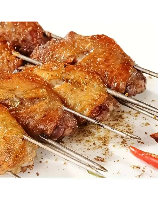10lu Paslanmaz Çelik Şiş Seti (20 cm) - Airfryer & Mangal