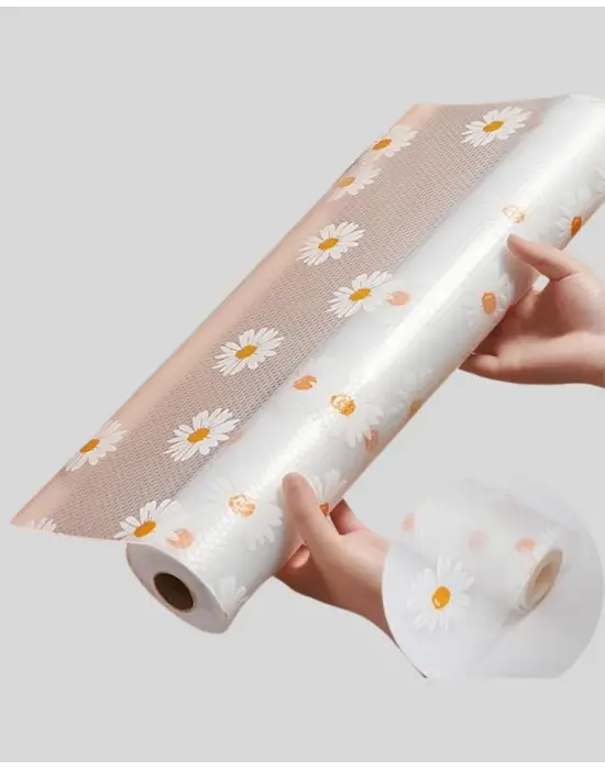 10 Metre Papatya Desenli Kolay Temizlenebilir Çekmece Matı