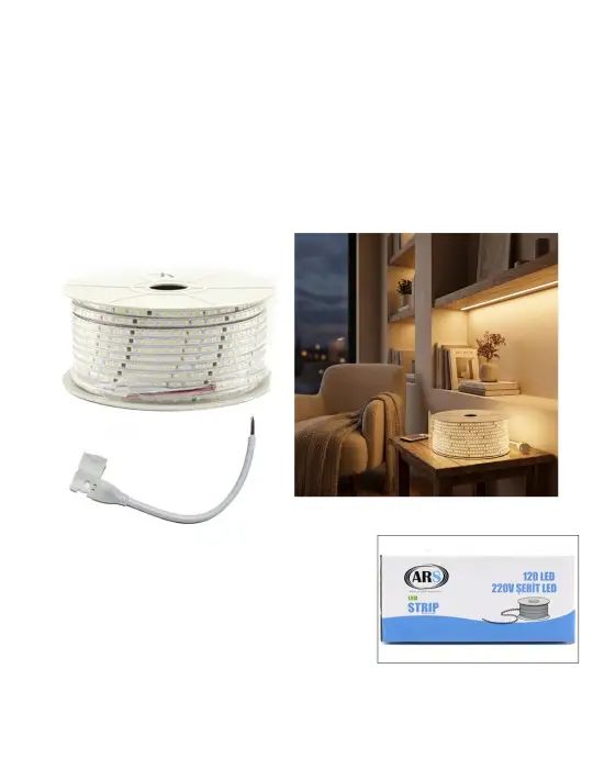 100mt 3000k - Gün Işık Dış Mekan Şerit Led 220v 120led 348983